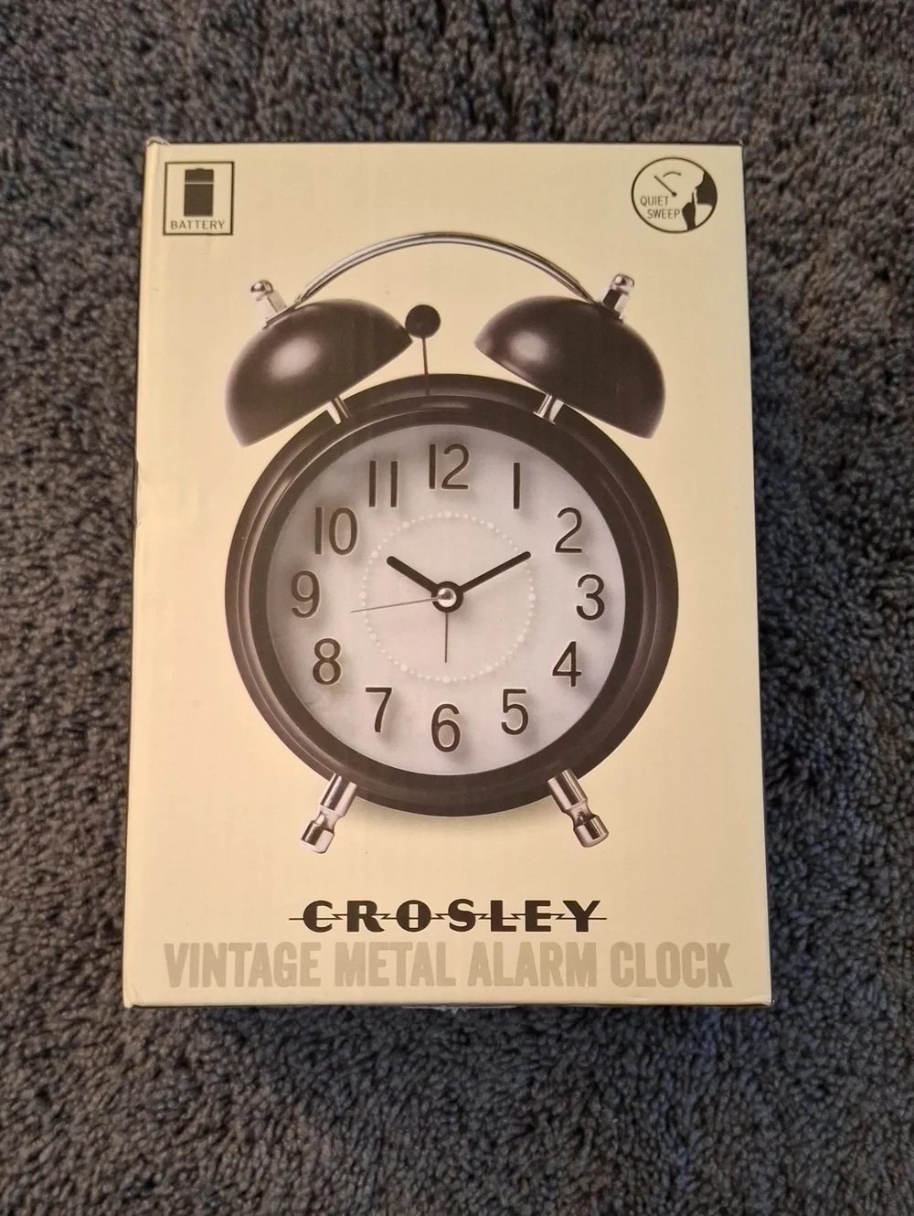 Crosley Black Twin-Bell Metal Wall Clock